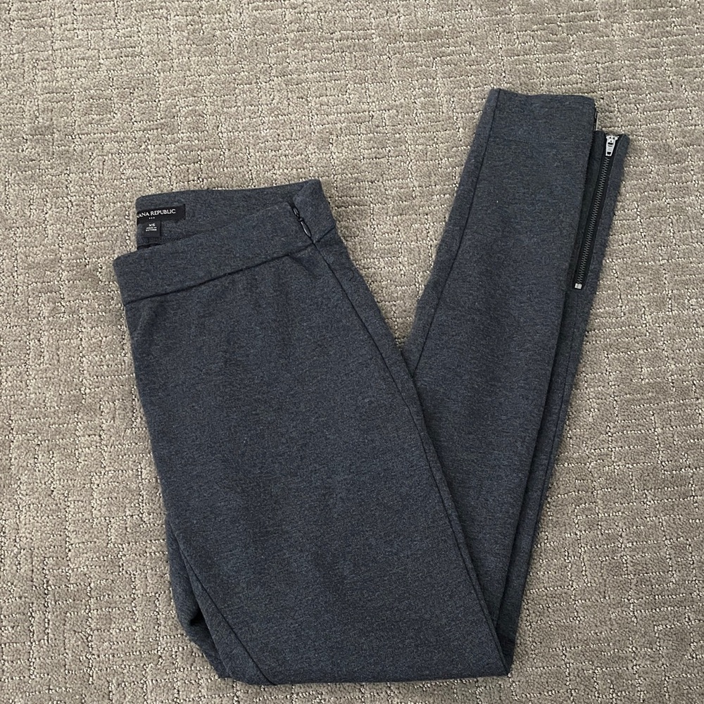 Banana Republic Women's Dark Gray Slim Ponte Pants with Ankle Zipper